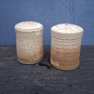 Salt and Pepper Pots, Rustic Stoneware