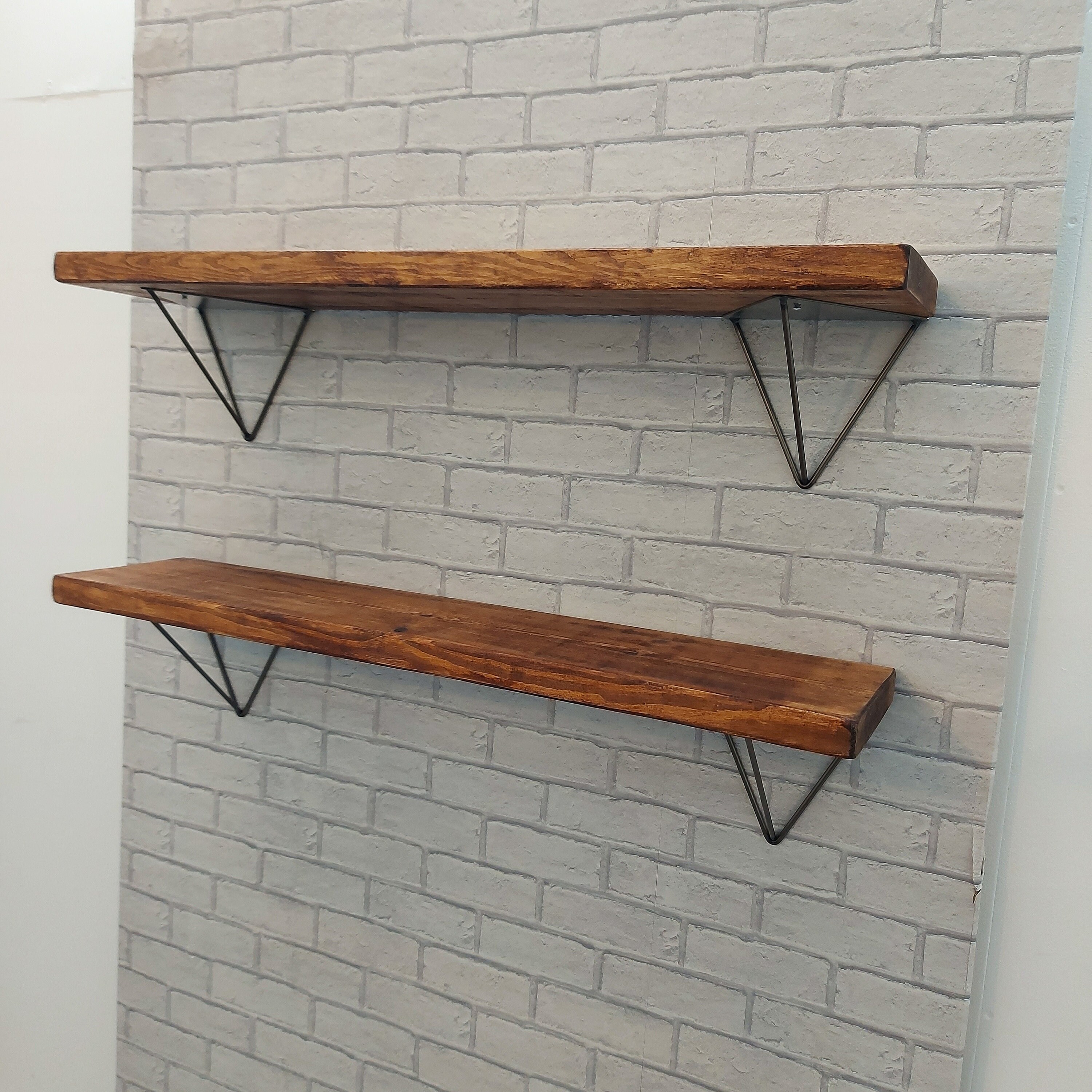 Hair pin leg shelf Rustic handmade rustic solid wood shelves Etsy