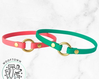 ID Tag Dog House Collar |  20+ Colours | BioThane Vegan Leather | Made to Measure