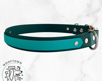 Two-Tone Wraparound Collar | 20+ Colours | BioThane Vegan Leather | Made to Measure