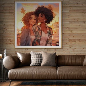 Queer Art, Black Lesbian , Digital Download ,Gifts for Women, Black Girl Magic , Black Pride,PNG