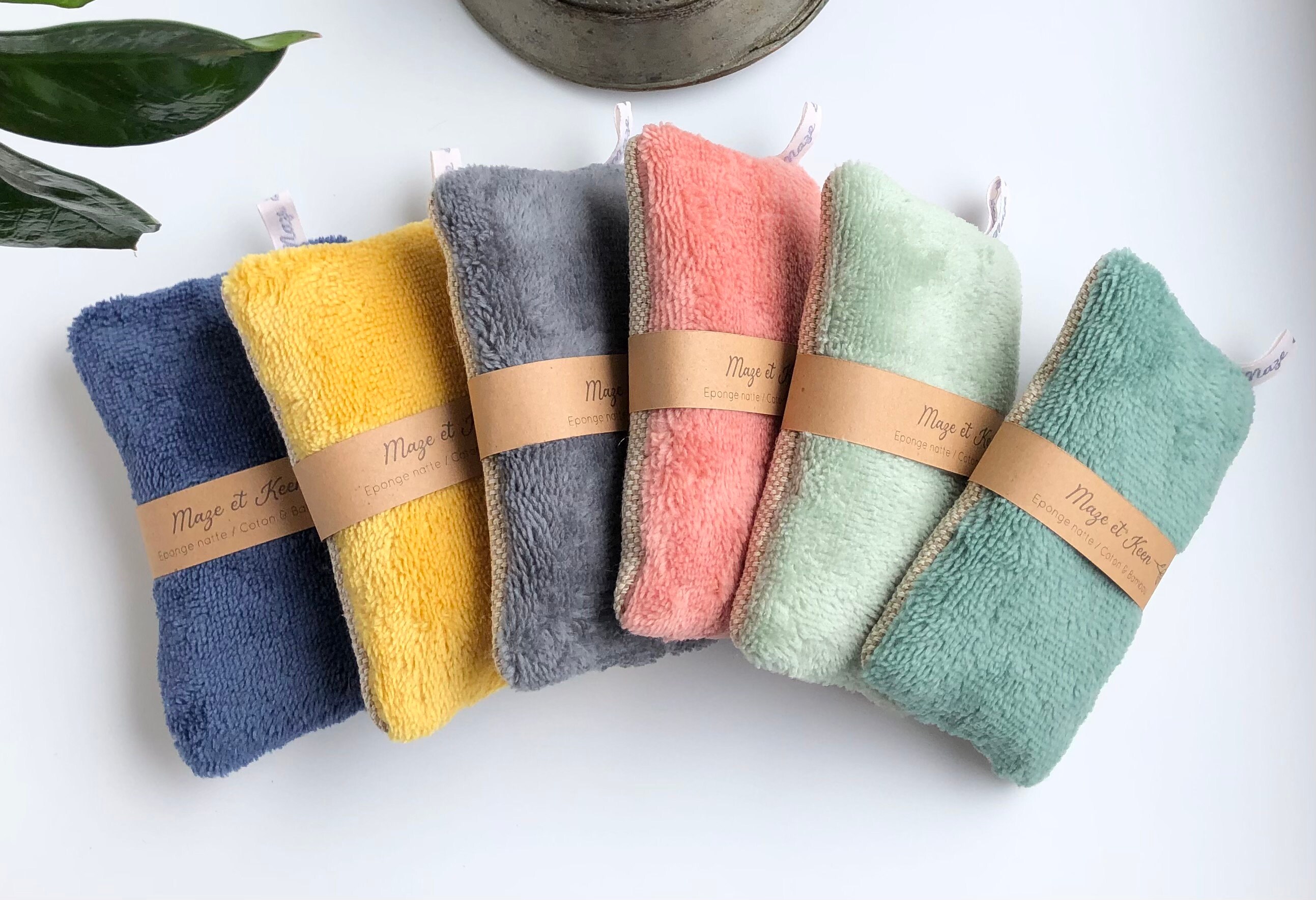 Eponges Lavables Réutilisables en Bambou et Coton