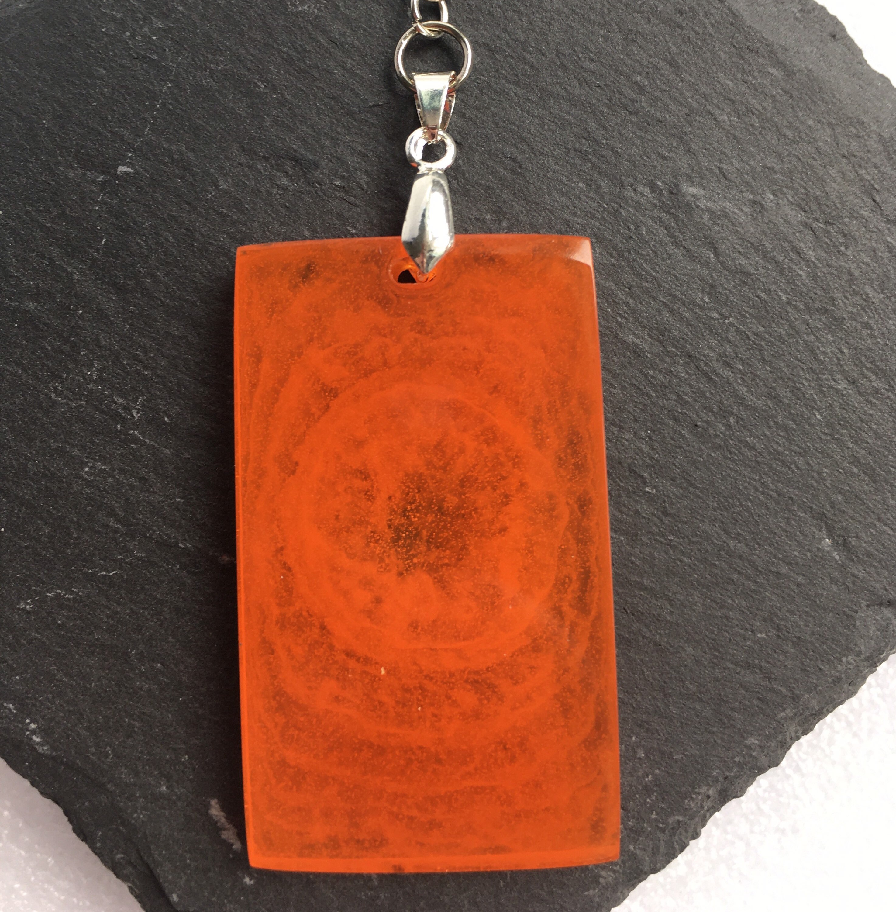 Resin orange key chain keychain key ring . Rectangle Etsy