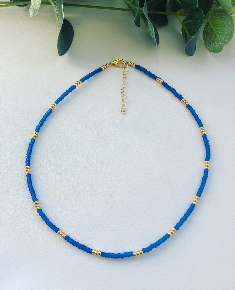 Matte Gold Chain Seed Bead Teadrop Necklace main image 1