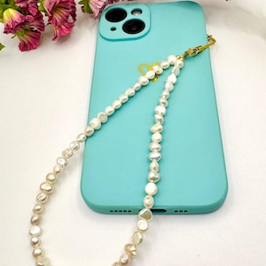 Pearl phone strap, pearl phone charm, phone wrist strap, handmade phone charm, phone accessories, phone charms