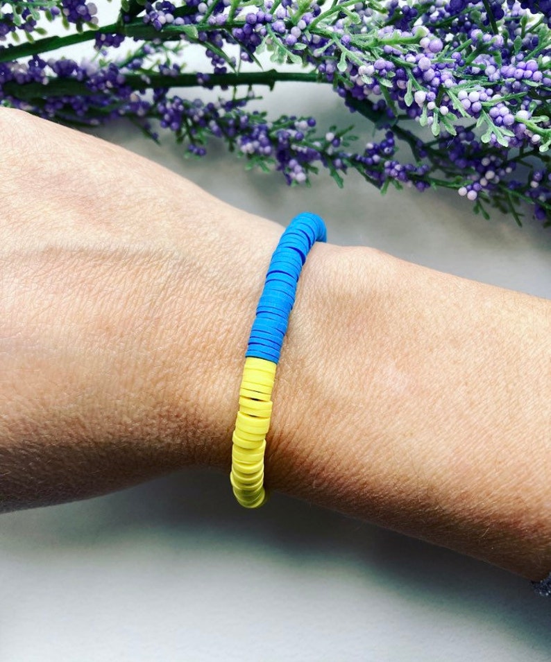 Stand With Ukraine Bracelet 100 Donated Ukrainian Flag Etsy