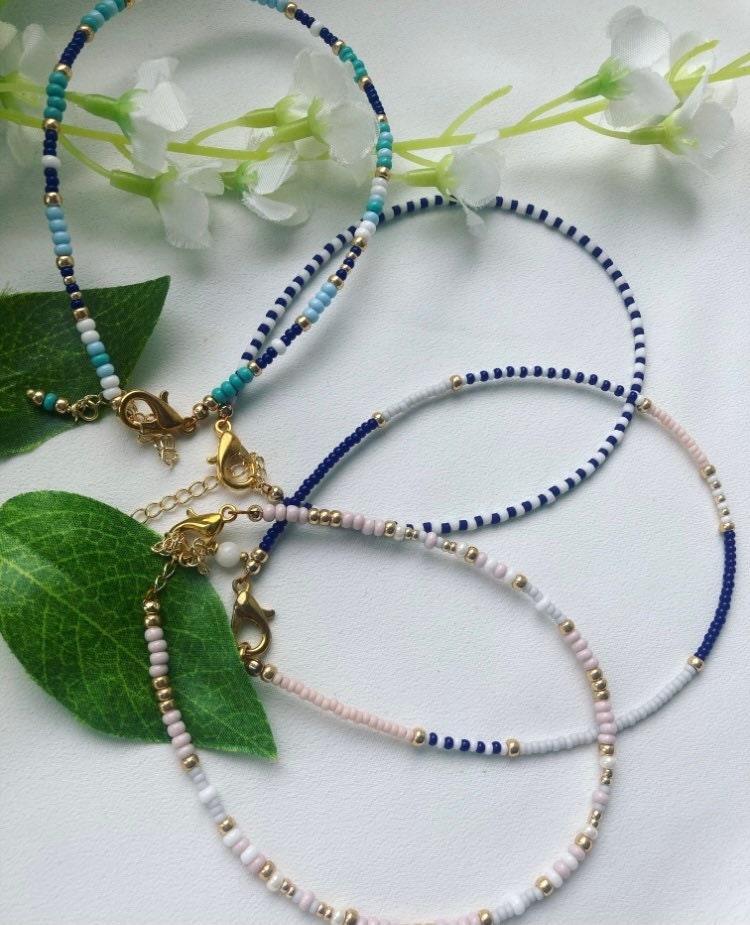 Beaded anklet colourful beaded anklets summer jewellery Etsy