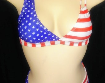 Red White and Blue Bikini - Etsy