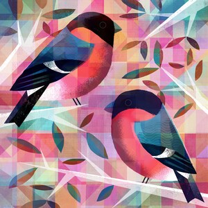 Bullfinches, giclee print