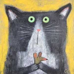 Gatto con amico topo