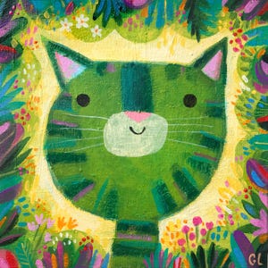 Chat botté de fleurs