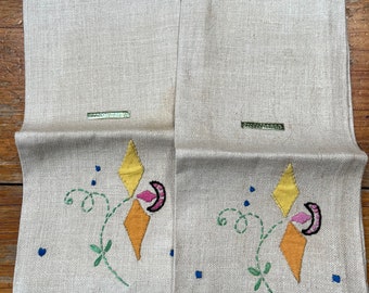 NOS NWT Vintage Irish Linen Hand Towels