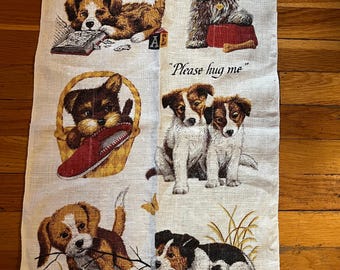 Vintage Tea Towel Kaydee Puppy and Dog