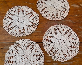 Handmade Crochet Doilies 5” set of 4