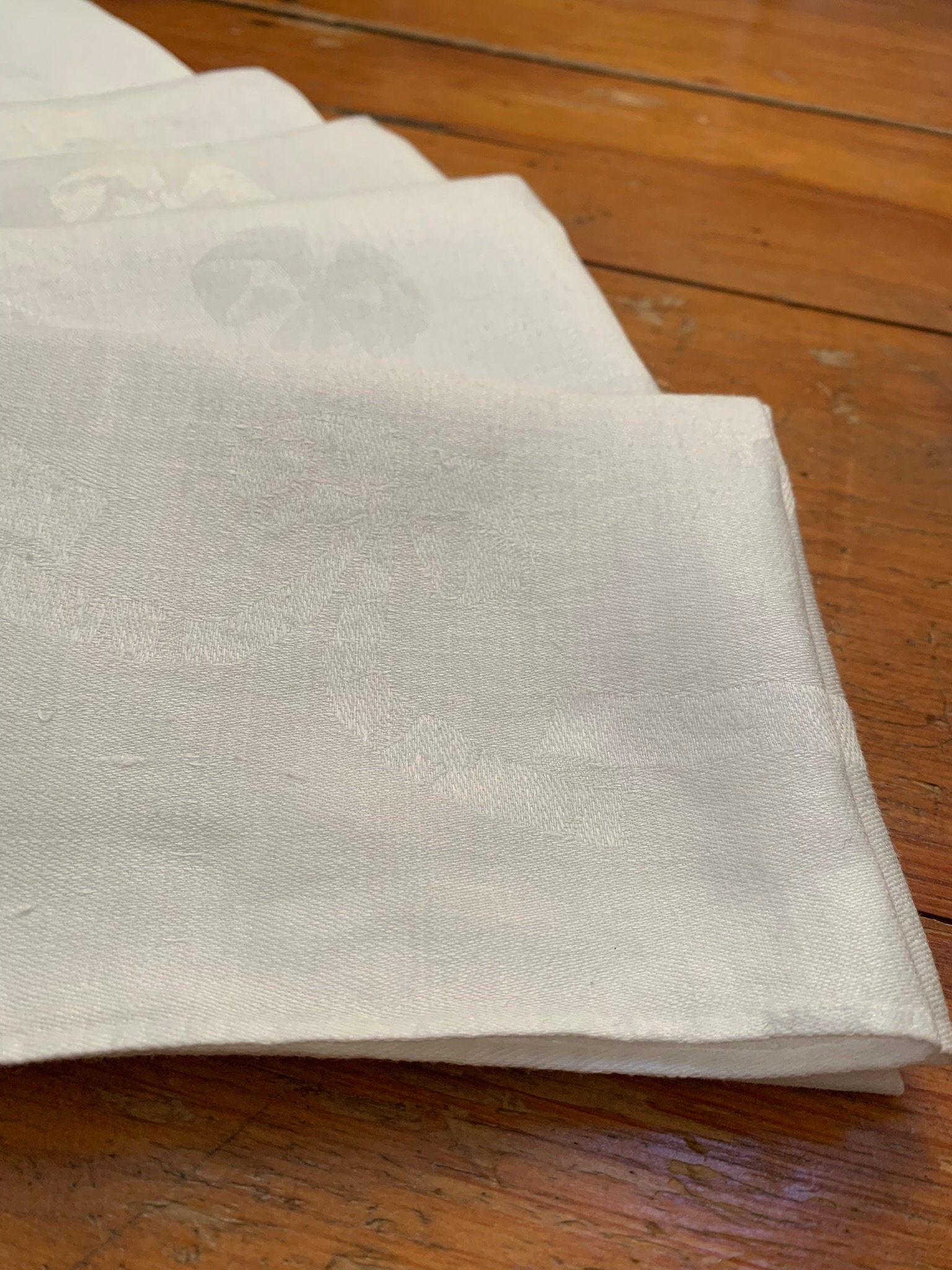 Antique Linen Napkins Tulips and Bows 10 Etsy