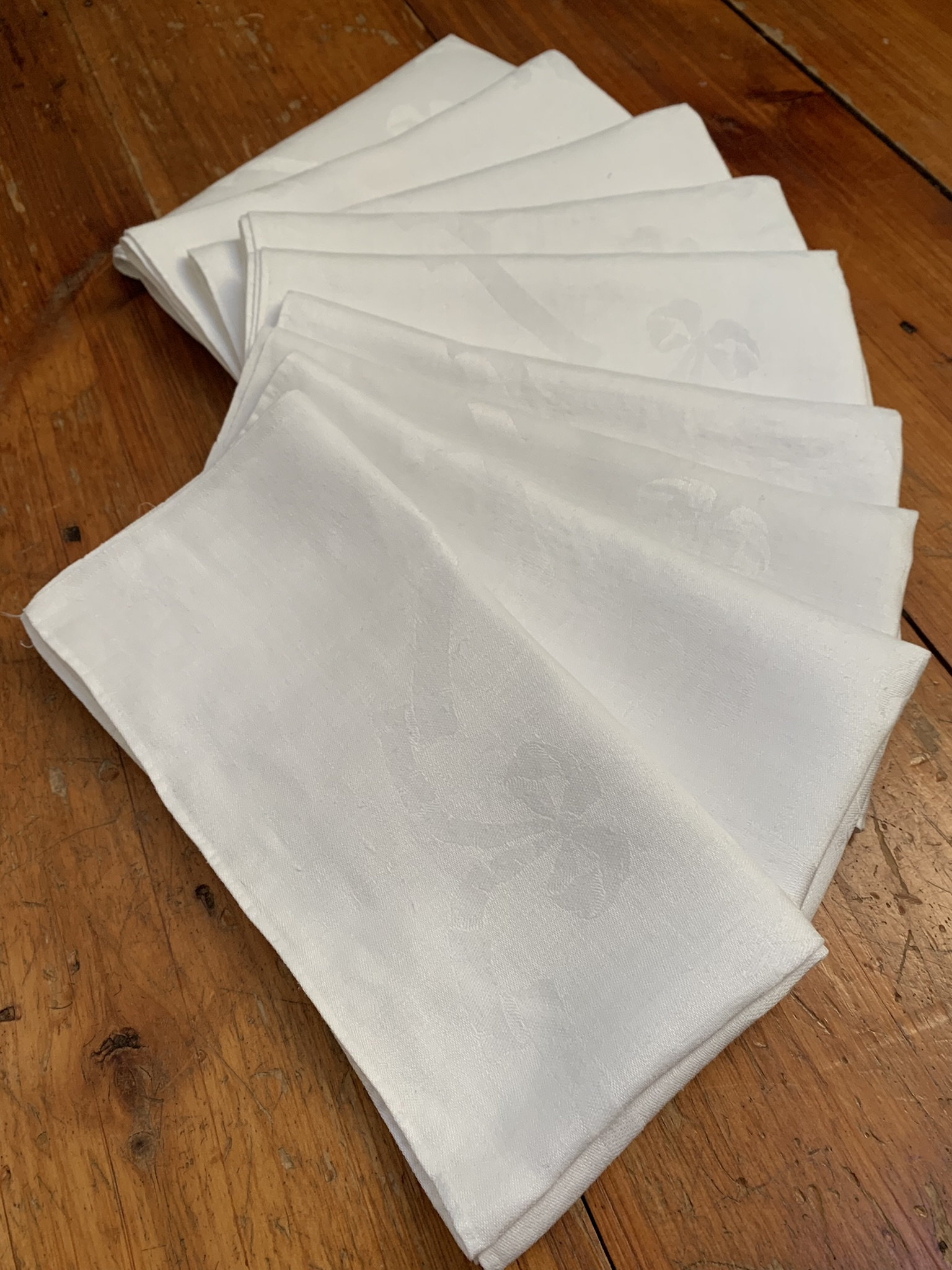 Antique Linen Napkins Tulips and Bows 10 Etsy