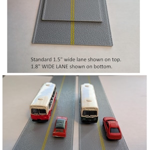 WIDE LANE N-scale automotive roadway - for static or automated layout