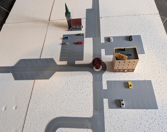 N Scale Roadway Parking - Angled Street & Parking Lot