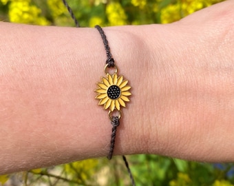 Bracelets Tournesol | Bracelets faits main | Bracelets en macramé | Bracelet de l'amitié | Offrez-lui | Cadeau