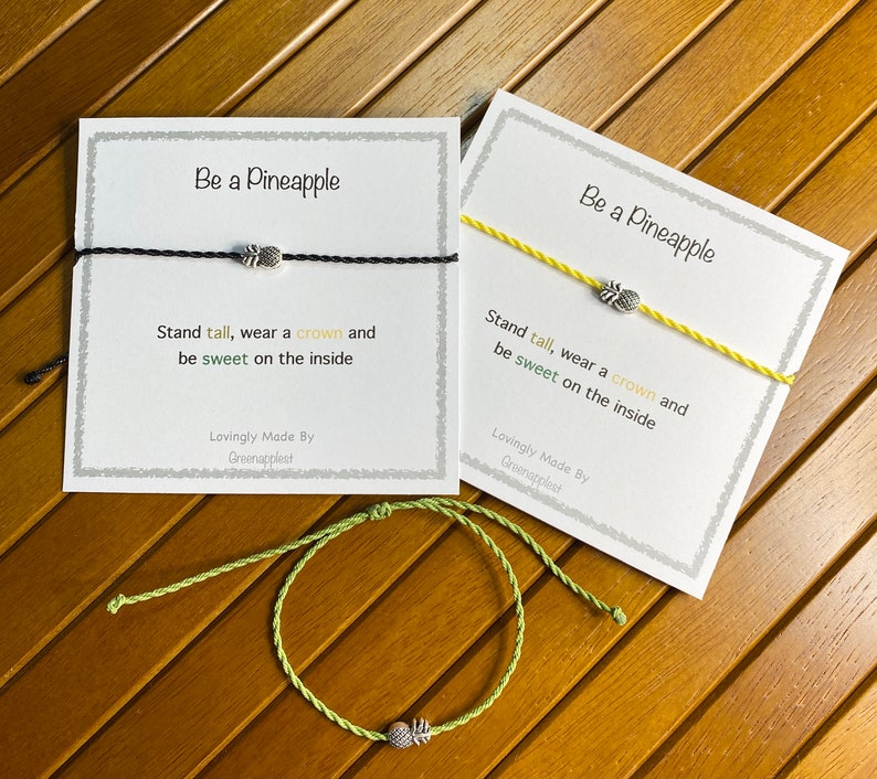 Macrame Friendship Boho Be a Pineapple Minimalist Hand Made Pineapple Bracelet