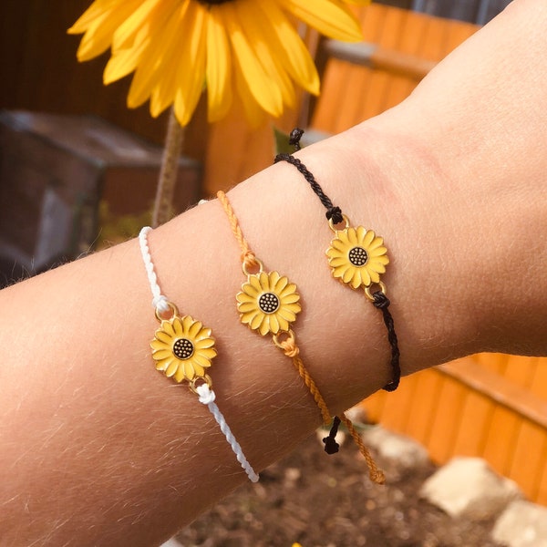 Sunflower Bracelets | Hand Made Bracelets | Macrame Bracelets | Friendship Bracelet | Gift Her | Gift