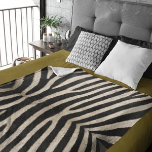 Zebra Throw Blanket black and white, Throw Blankets for Sofas Black & White Printed Bed Runner Boho, Animal Safari Print