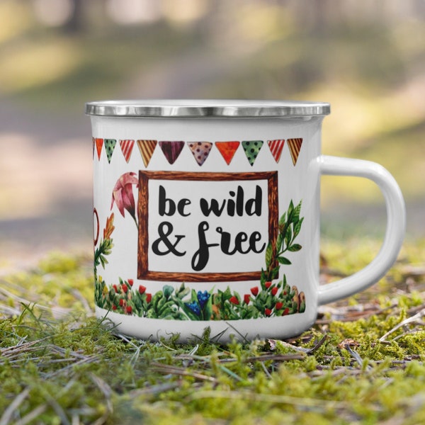 Wild and Free Campfire Coffee Mug, Camping Mug, Outdoor Nature Mug, Hiking Mug, Camp Mug, Gift for Nature Lover, Wanderlust Mug, Explore Mug