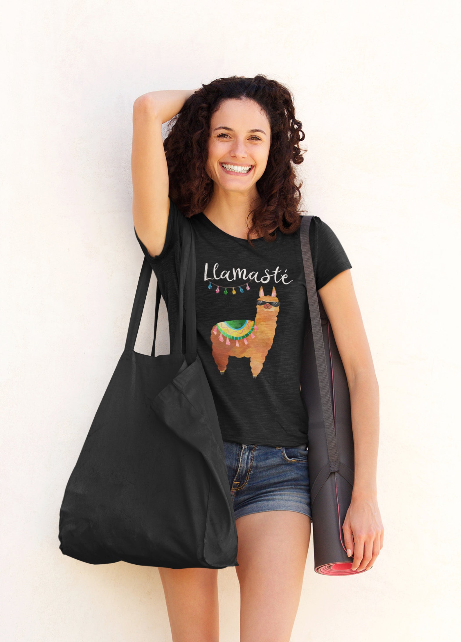 Farm Animal Llama Yoga T-Shirt