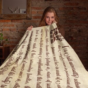 Pride and Prejudice Book Blanket, Jane Austen
