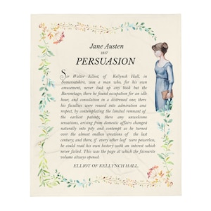 Persuasion Book Blanket, Jane Austen Gift