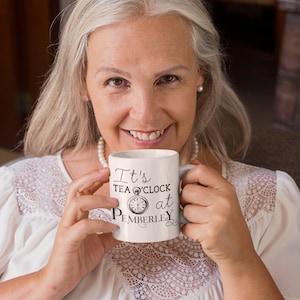 Jane Austen Mug, Pride and Prejudice, Gift for Book Lovers, Tea O Clock Mug