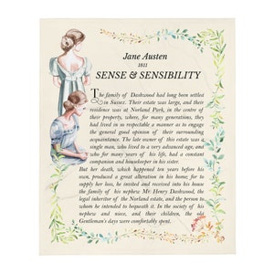 Sense and Sensibility Book Blanket, Jane Austen Gift