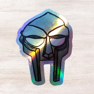 Holographic MF DOOM Mask Die-Cut Sticker