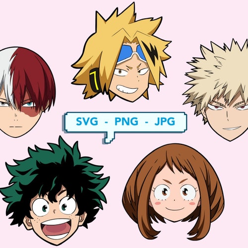 Hero Academia 5 Characters SVGPNGJPG Files Colored & Line - Etsy Canada Hero Academia 5 Characters SVGPNGJPG Files Colored & Line - Etsy Canada