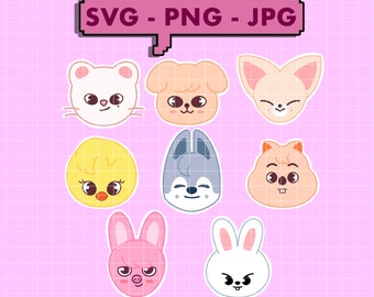 Stray Kids Colored Layered Svg, Png, Pdf, Jpg, Eps | Stray Kids Member Lightstick Stickers | Vector files for Cricut and Silhouette | Kpop