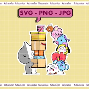 BTS babies group birthday present layered SVG PNG Jpg for cricut design/sticker/tshirt/mug designs kpop boyband