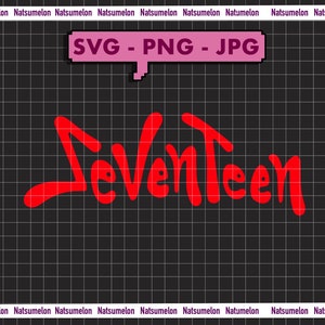 Diecisiete Kpop boyband SVG PNG Jpg perfecto para cricut para pegatinas/camiseta/calcomanía/taza