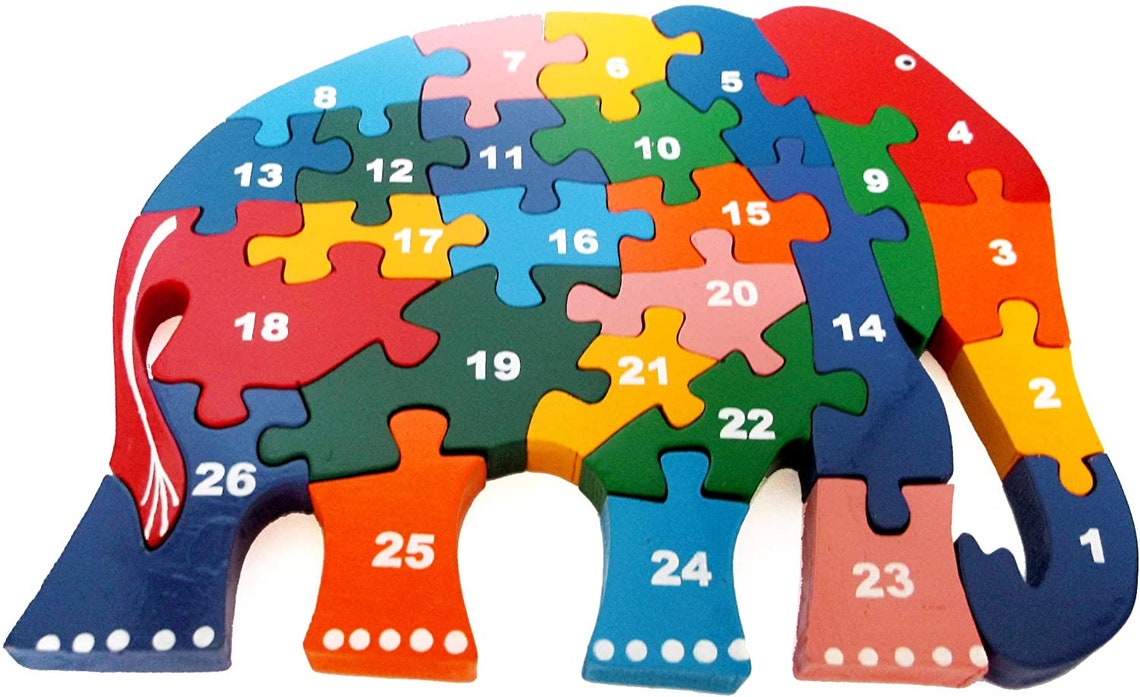 Wooden Alphabet ABC Elephant Children's Jigsaw Puzzle Etsy