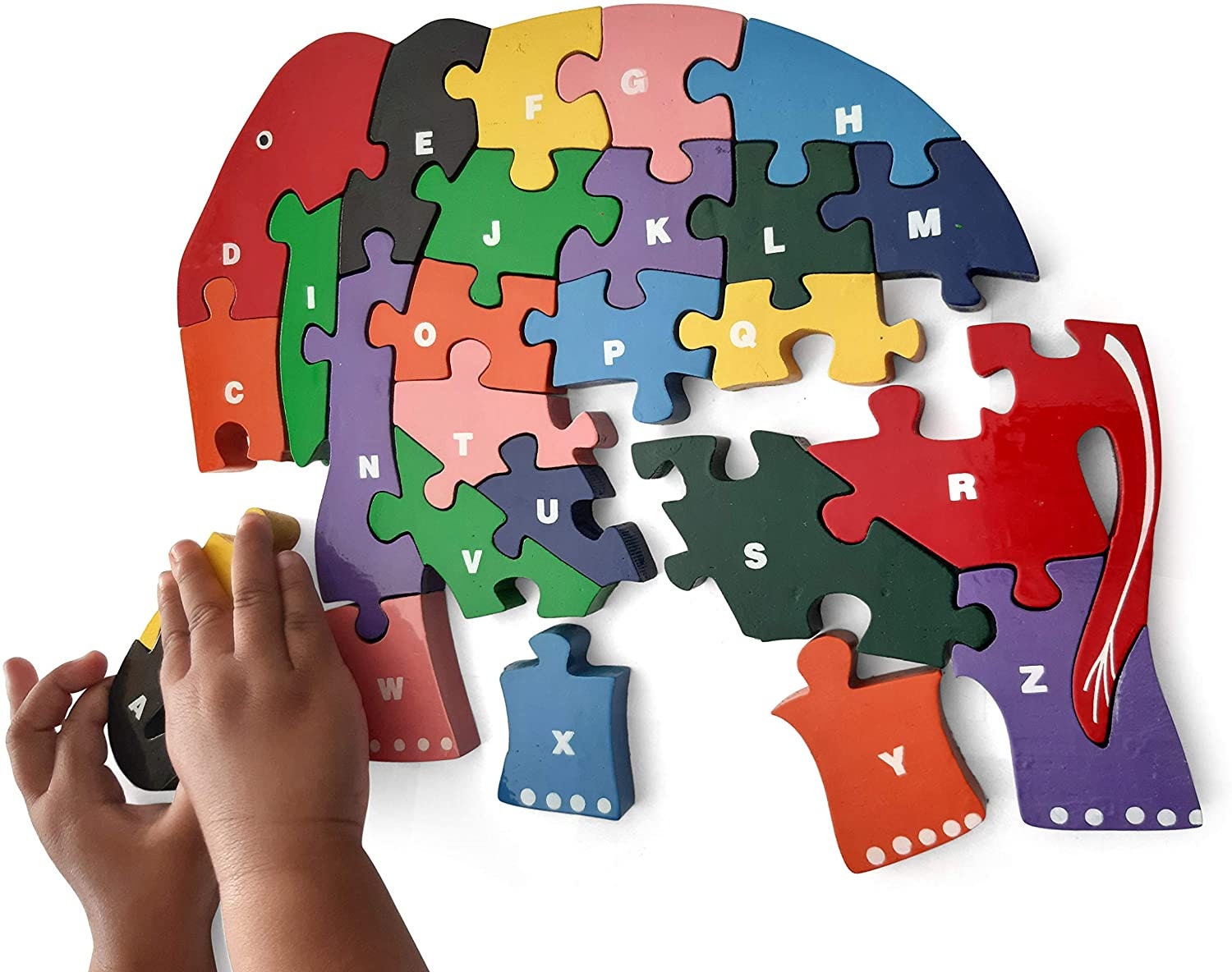 Wooden Alphabet ABC Elephant Children's Jigsaw Puzzle Etsy