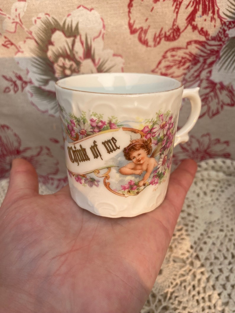 Set of Two Think of Me Teacup Made in Germany Vintage Souvenir Tea Cup