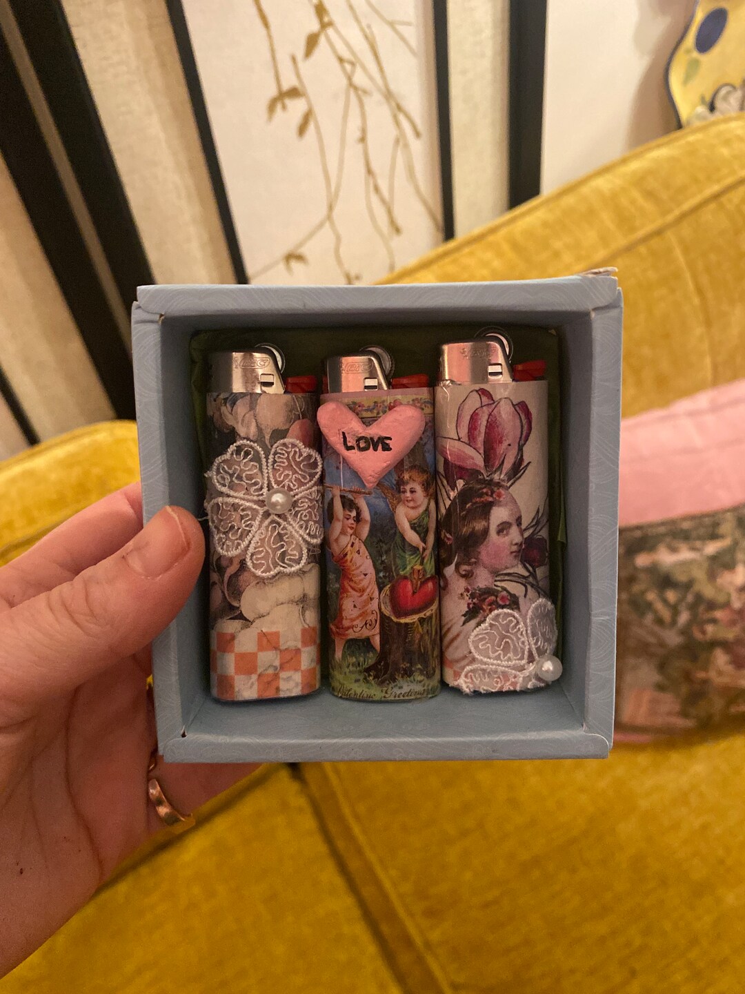 Pack of Three Valentines Day Aesthetic BIC Lighters Lighters With Vinyl