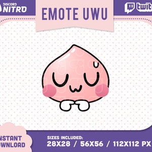 Twitch emote UWU / Emoji for streamer / Emoji uwu for Discord Nitro / Chibi emotes / uwu emote