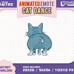 Animated Emote cat dance / Emoji for streamer / Emote cat for Twitch / cat animated emote / cat dance
