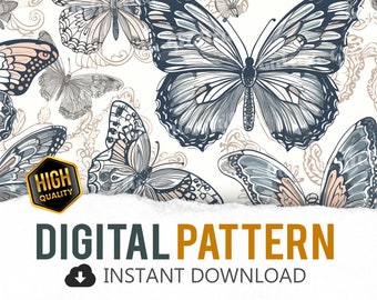 Butterfly Digital Pattern File Papers Sublimation / Sublimation File Cake Topper Tumbler Wrap Design Digital Printable Paper