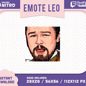 Twitch emote Leonardo DiCaprio Laughing meme / Emoji for streamer / Emoji Leo meme for Discord Nitro / Leonardo DiCaprio meme emote