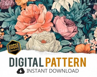 Flowers Digital Pattern File Papers Sublimation / Sublimation File Cake Topper Tumbler Wrap Design Digital Printable Paper