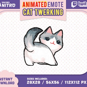 Animated Emote cat twerking / Emoji for streamer / Emote cat for Discord / cat animated emote / cat twerk image 1