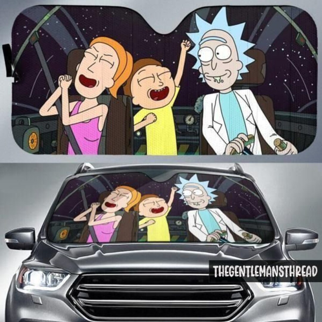Rick and Morty Auto Sun Shade Rick Morty Car Sun Shade Etsy