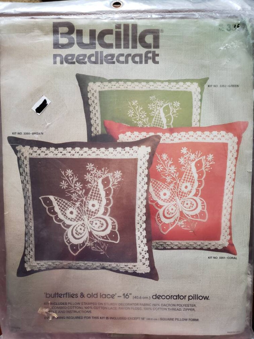 Vintage Bucilla Embroidery Needlecraft Kit / Butterflies and Old Lace ...