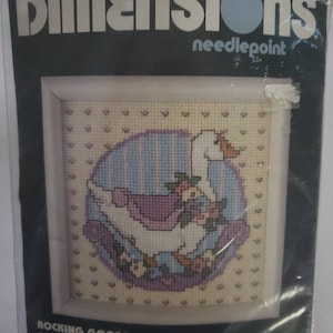 Vintage Dimenions Needlepoint Stitchery Kit / Rocking Goose / 1989 Kit #7130